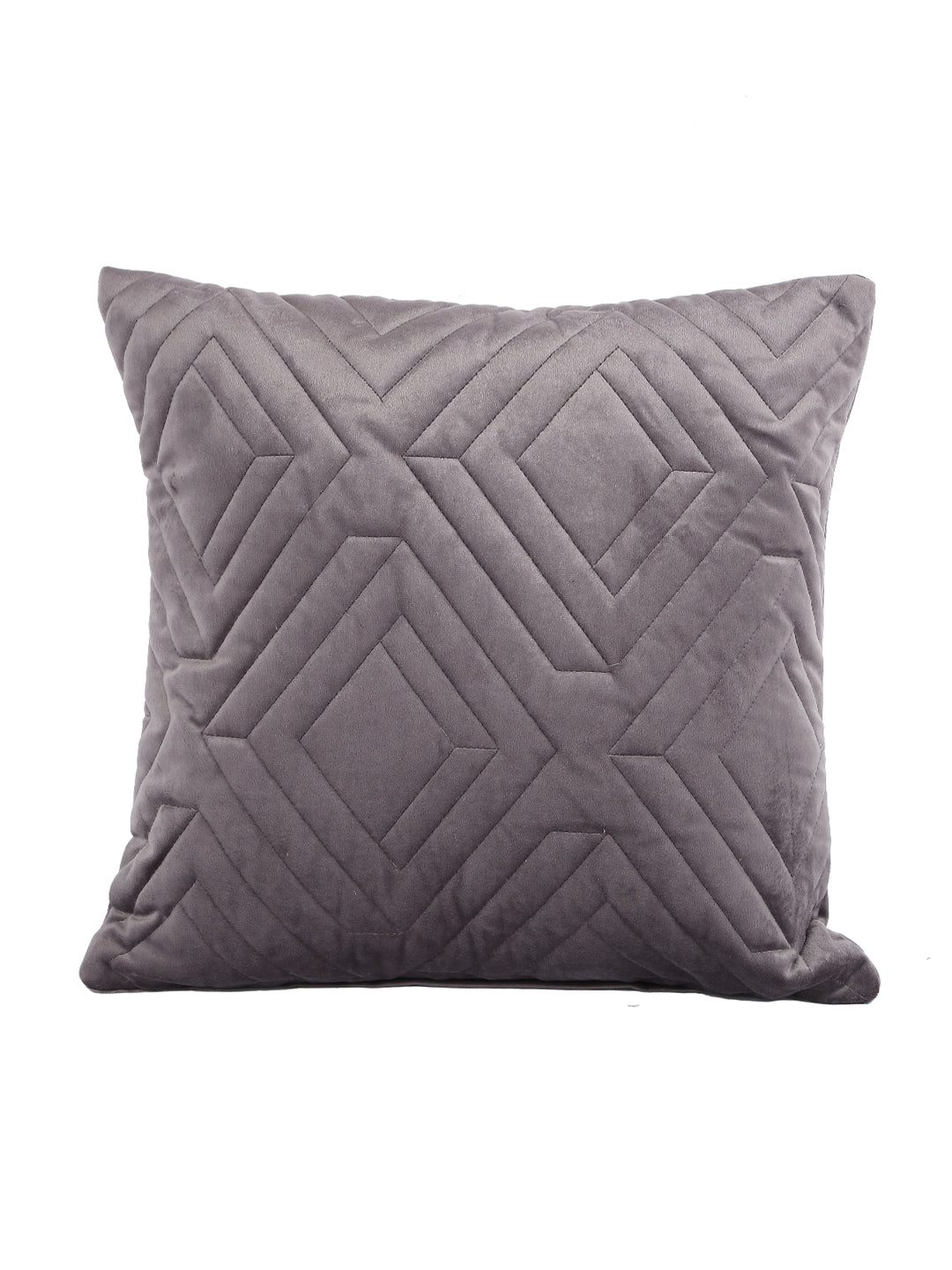 Eyda Designer Quilted Velvet Cushion Cover Set of 2-16x16 Inch