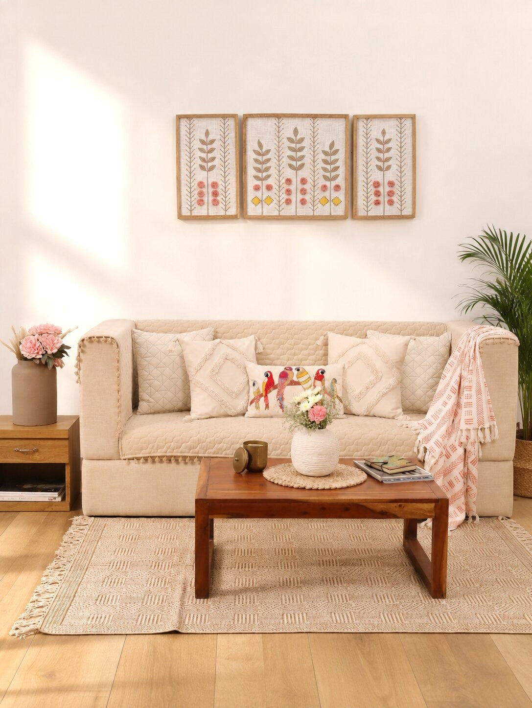 Saanvi Harmony Sofa Cover & Cushion Set