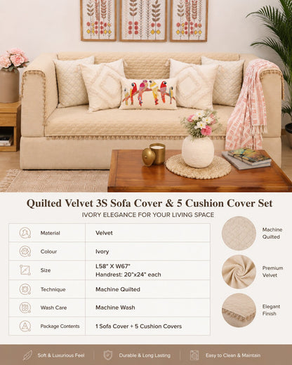 Saanvi Harmony Sofa Cover & Cushion Set