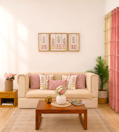 Roselle Bloom Sofa Cover & Cushion Set