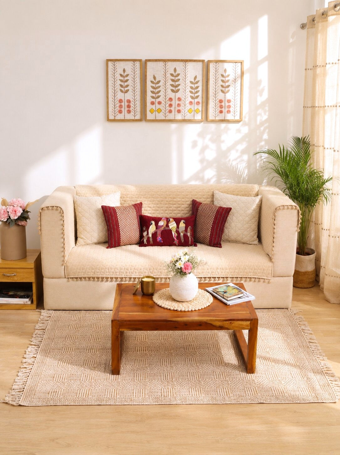 Merlot Weave Sofa Cover & Cushion Set