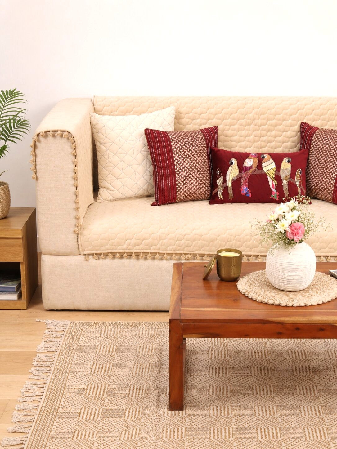 Merlot Weave Sofa Cover & Cushion Set