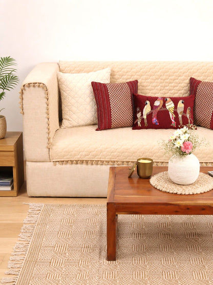 Merlot Weave Sofa Cover & Cushion Set