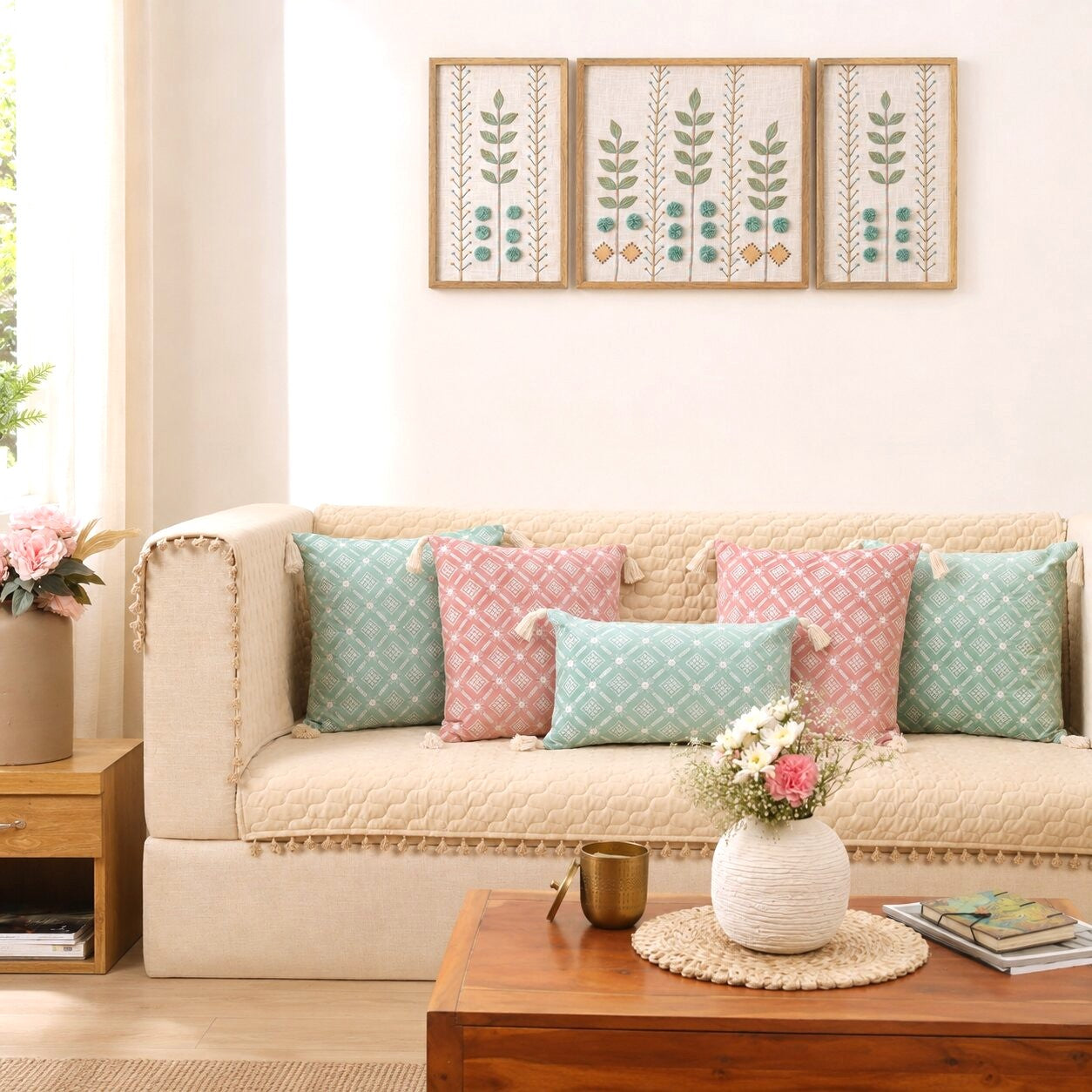 Elowen Meadow Sofa Cover & Cushion Set