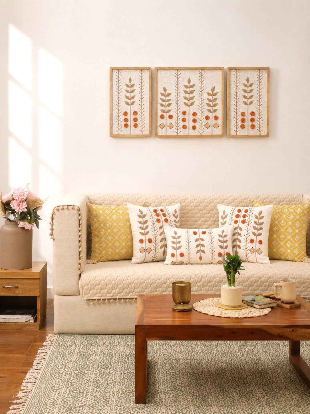 Solara Marigold Sofa Cover Set