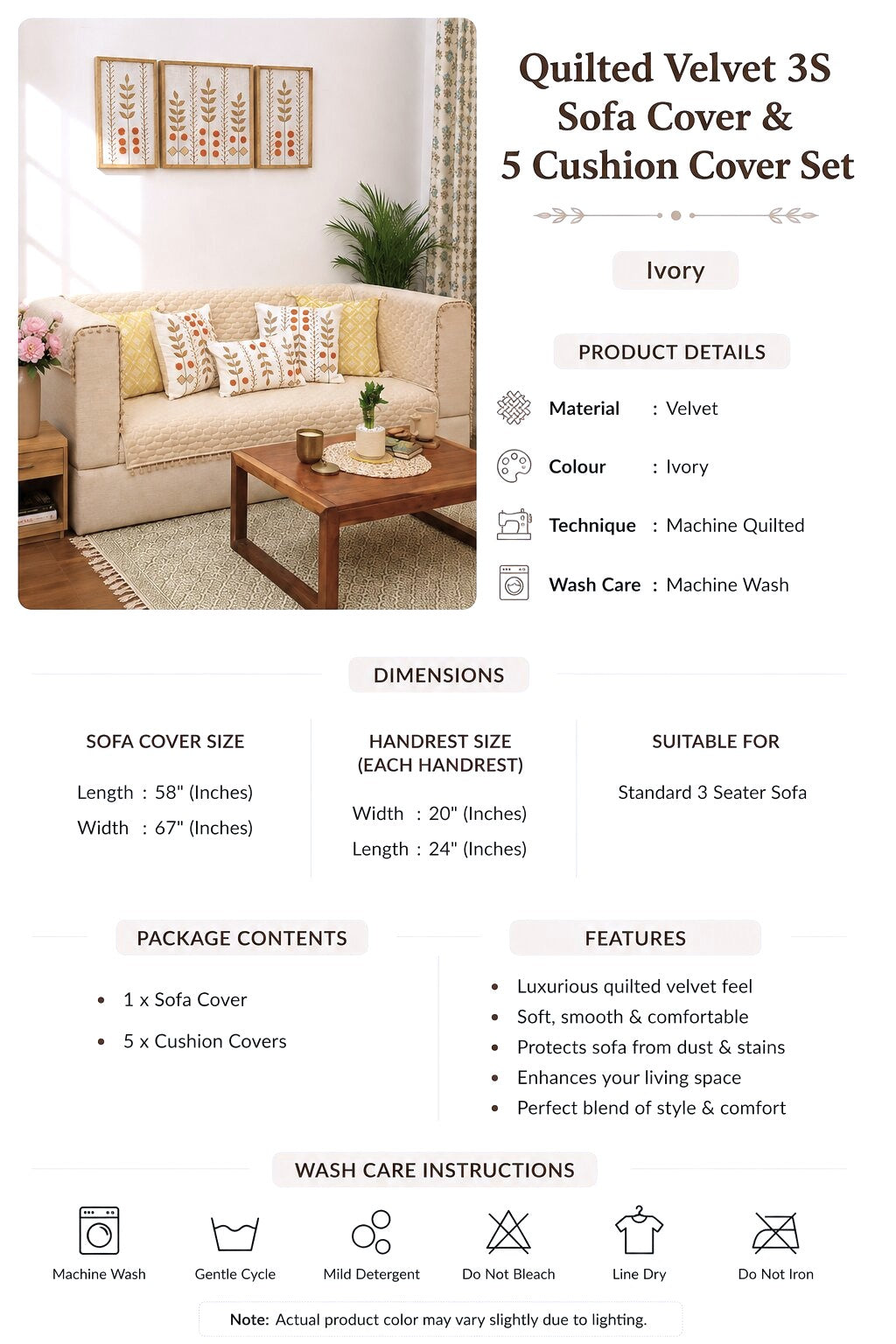 Solara Marigold Sofa Cover Set