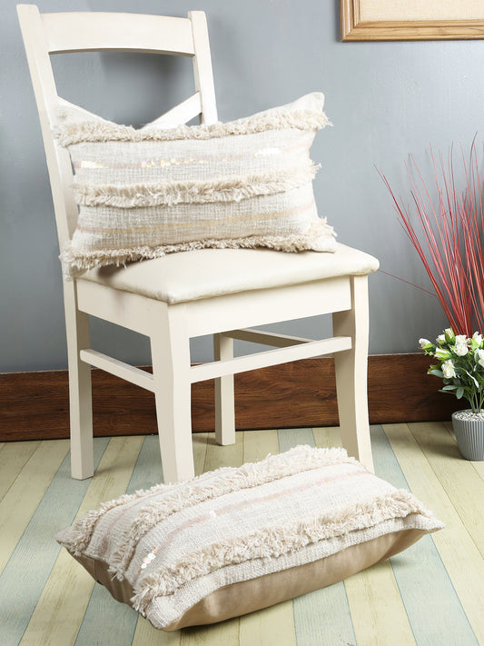 Eyda Premium Cotton Designer Cushion Cover Set of 2-12x20 Inch
