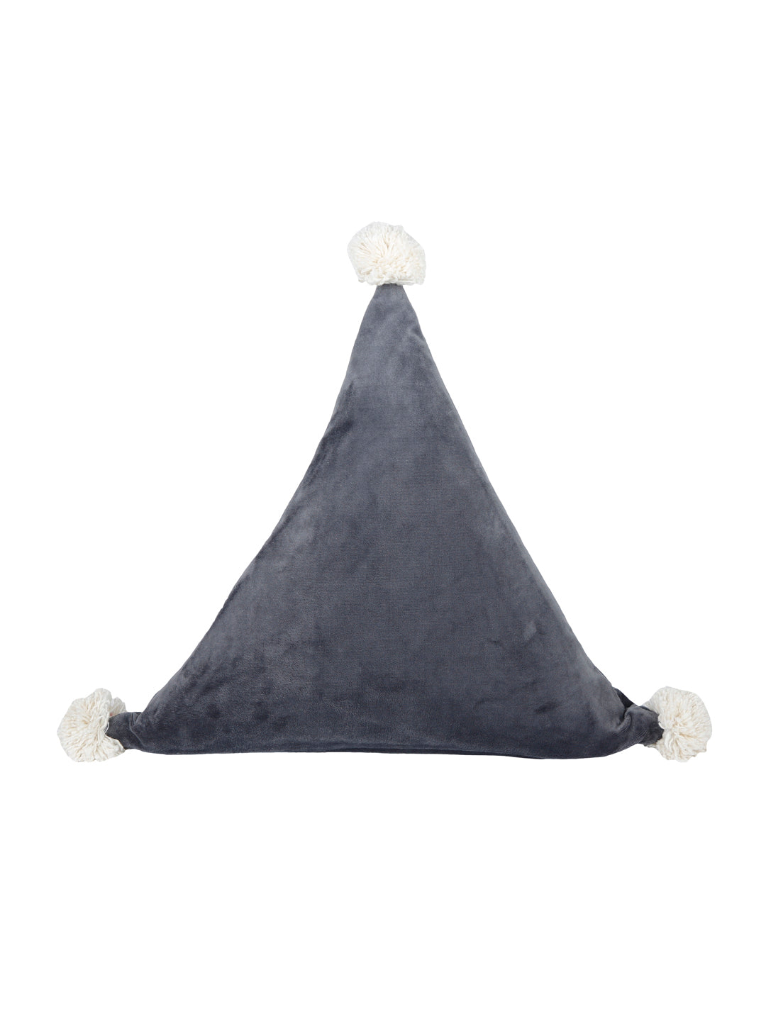 Eyda Super Soft Velvet Grey Color Set of 2 Triangle Filled Cushion-15x15x15 Inch