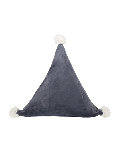 Eyda Super Soft Velvet Grey Color Set of 2 Triangle Filled Cushion-15x15x15 Inch