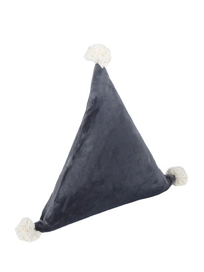 Eyda Super Soft Velvet Grey Color Set of 2 Triangle Filled Cushion-15x15x15 Inch