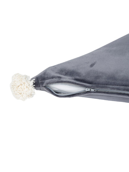Eyda Super Soft Velvet Grey Color Set of 2 Triangle Filled Cushion-15x15x15 Inch