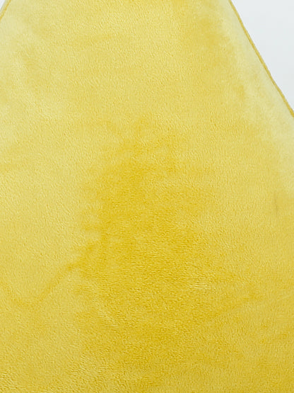 Eyda Super Soft Velvet Yellow Color Set of 2 Triangle Filled Cushion-15x15x15 Inch