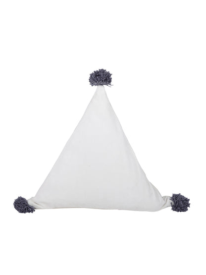 Eyda Super Soft Velvet White Color Set of 2 Triangle Filled Cushion-15x15x15 Inch