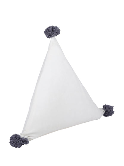 Eyda Super Soft Velvet White Color Set of 2 Triangle Filled Cushion-15x15x15 Inch