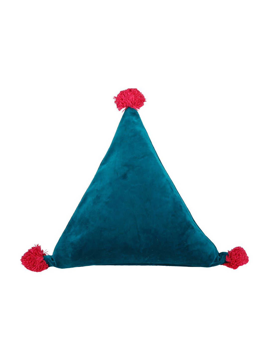 Eyda Super Soft Velvet Blue Color Set of 2 Triangle Filled Cushion-15x15x15 Inch