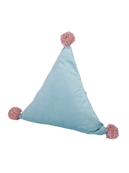 Eyda Super Soft Velvet Aqua Color Set of 2 Triangle Filled Cushion-15x15x15 Inch