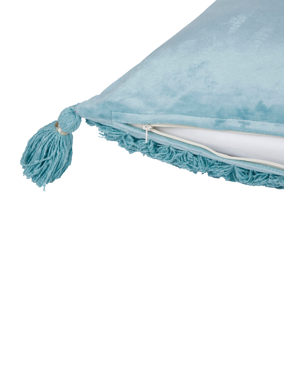Eyda Super Soft Aqua Color Set of 2 Cushion Cover-18x18 Inch
