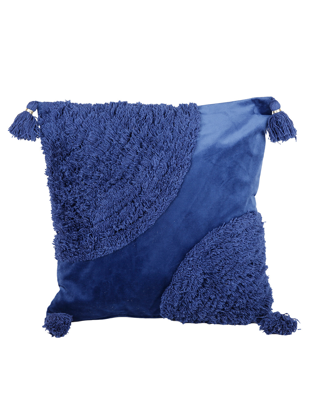 Eyda Super Soft Velvet Blue Color Set of 2 Cushion Cover-18x18 Inch