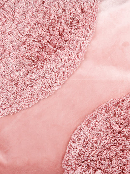 Eyda Super Soft Velvet Peach Color Set of 2 Cushion Cover-18x18 Inch