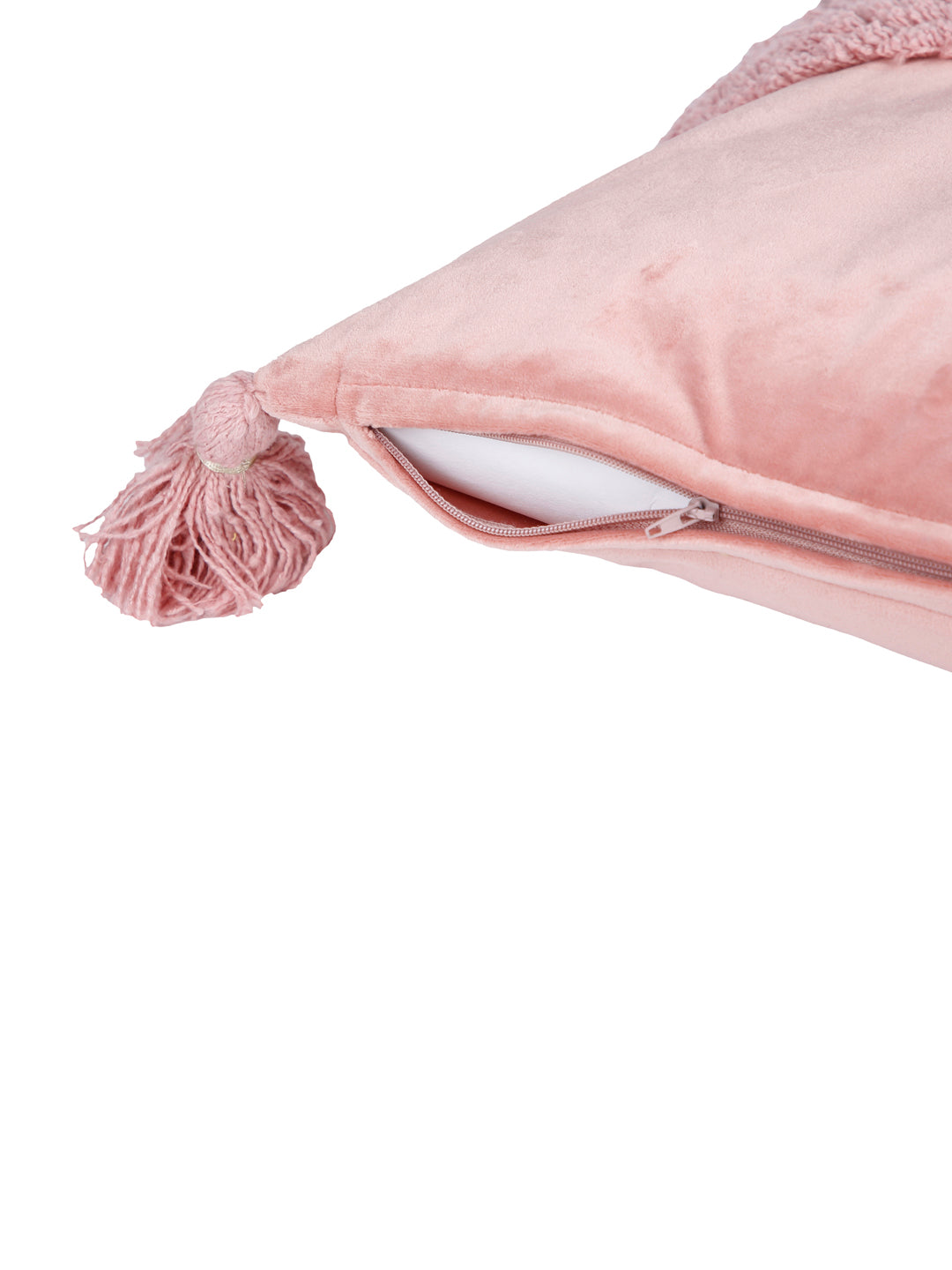 Eyda Super Soft Velvet Peach Color Set of 2 Cushion Cover-18x18 Inch
