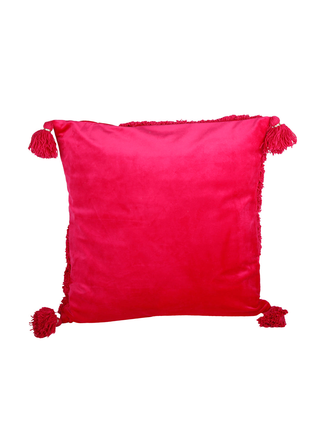 Eyda Super Soft Velvet Fuchsia Color Set of 2 Cushion Cover-18x18 Inch
