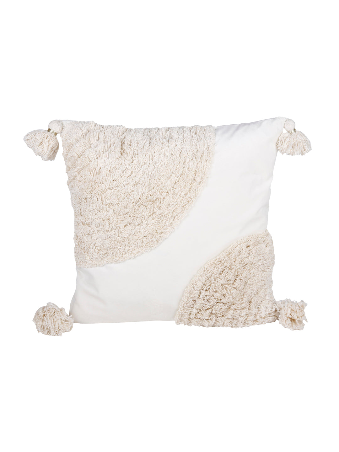 Eyda Super Soft Velvet Ivory Color Set of 2 Cushion Cover-18x18 Inch