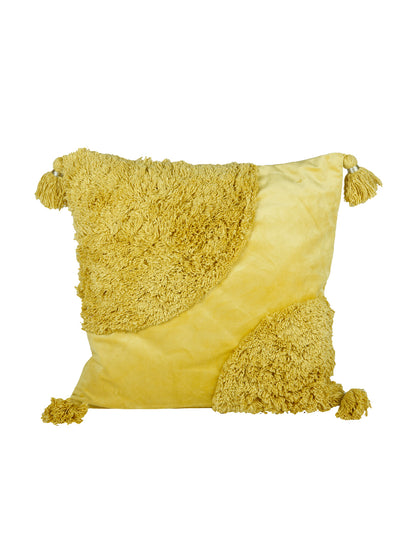 Eyda Super Soft Velvet Yellow Color Set of 2 Cushion Cover-18x18 Inch