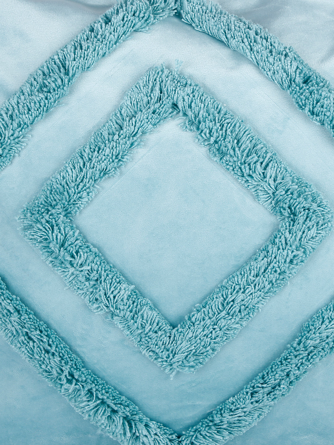 Eyda Super Soft Velvet Aqua Color Set of 2 Cushion Cover-18x18 Inch