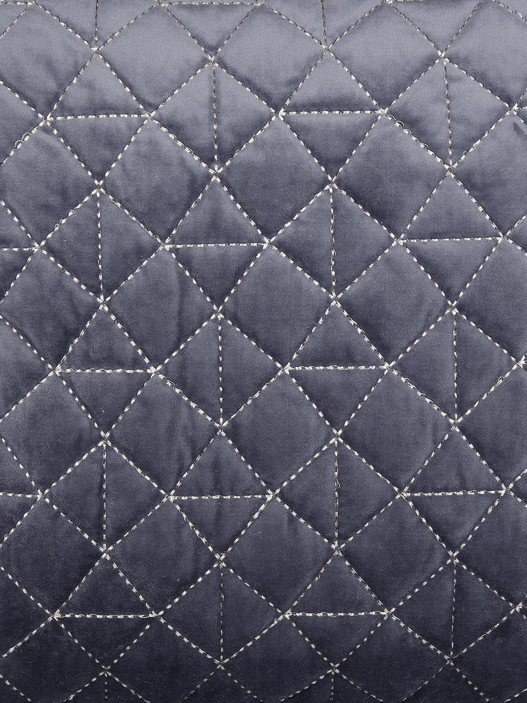 Eyda Super Soft Velvet grey Color Set of 2 Quilted Cushion Cover-18x18 Inch