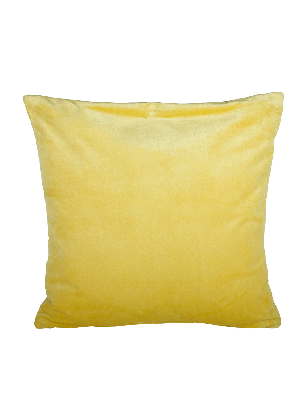 Eyda Super Soft Velvet Yellow Color Set of 2 Quilted Cushion Cover-18x18 Inch