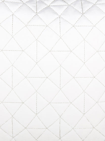Eyda Super Soft Velvet Ivory Color Set of 2 Quilted Cushion Cover-18x18 Inch