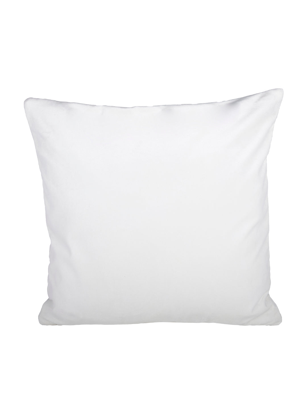 Eyda Super Soft Velvet Ivory Color Set of 2 Quilted Cushion Cover-18x18 Inch