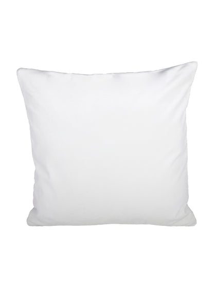Eyda Super Soft Velvet Ivory Color Set of 2 Quilted Cushion Cover-18x18 Inch