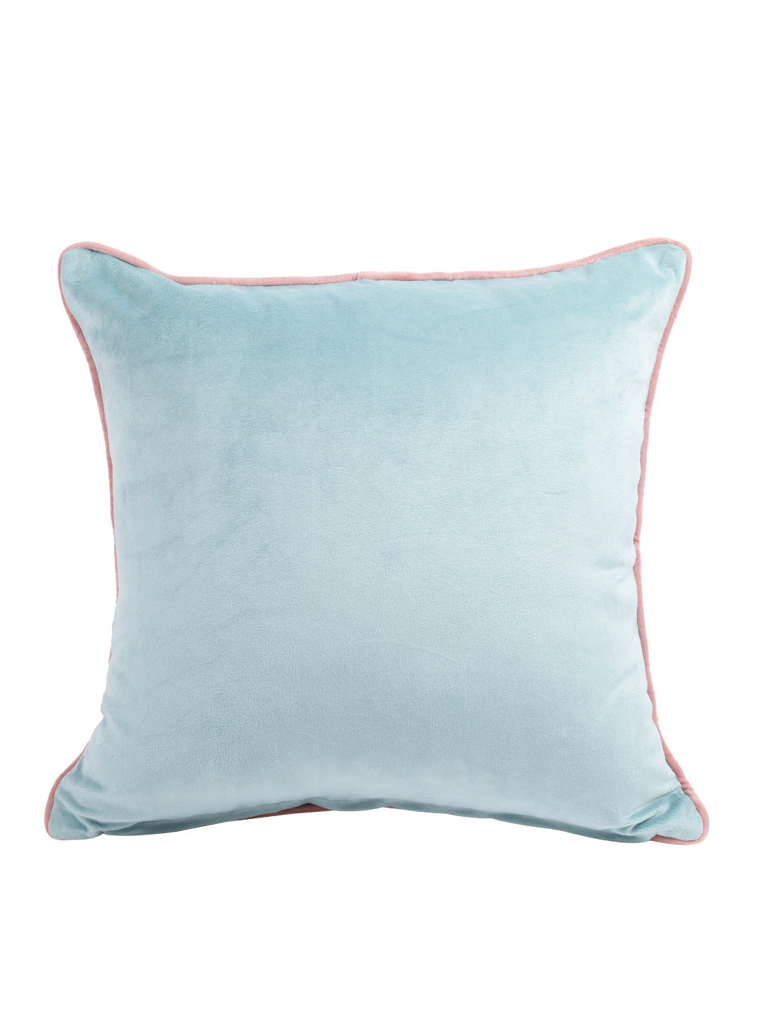 Eyda Velvet Aqua Color Cushion Cover Set of 2-18x18 Inch