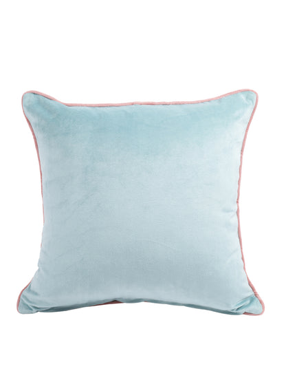 Eyda Velvet Aqua Color Cushion Cover Set of 2-18x18 Inch