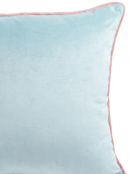Eyda Velvet Aqua Color Cushion Cover Set of 2-18x18 Inch