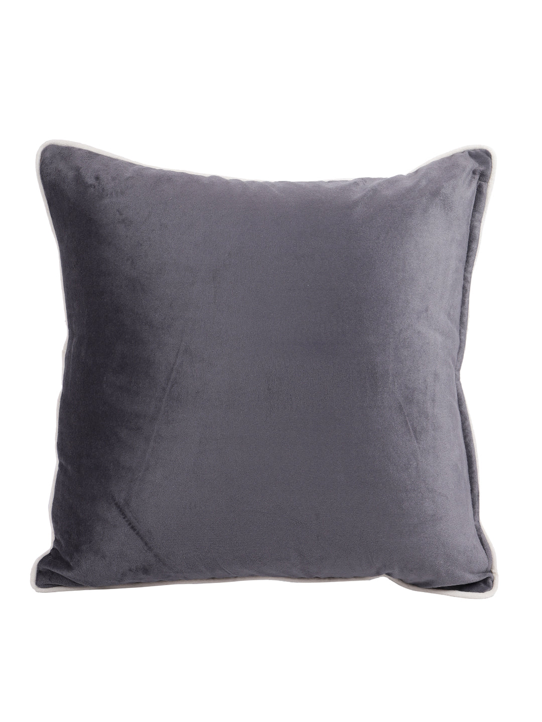Eyda Velvet Grey Color Cushion Cover Set of 2-18x18 Inch