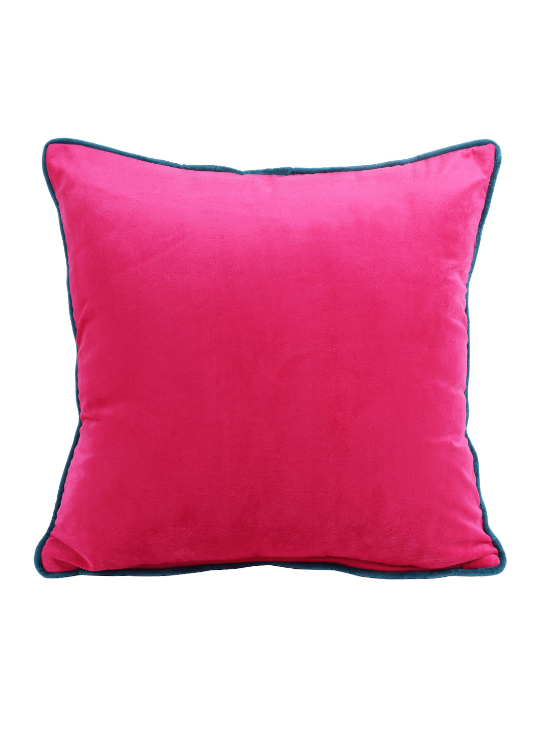 Eyda Velvet Fuchsia Color Cushion Cover Set of 2-18x18 Inch