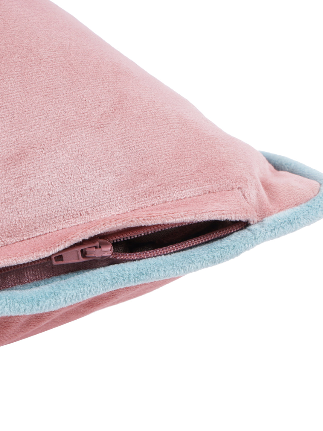 Eyda Velvet Peach Color Cushion Cover Set of 2-18x18 Inch