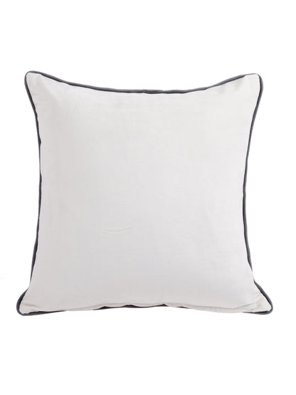 Eyda Velvet Ivory Color Cushion Cover Set of 2-18x18 Inch