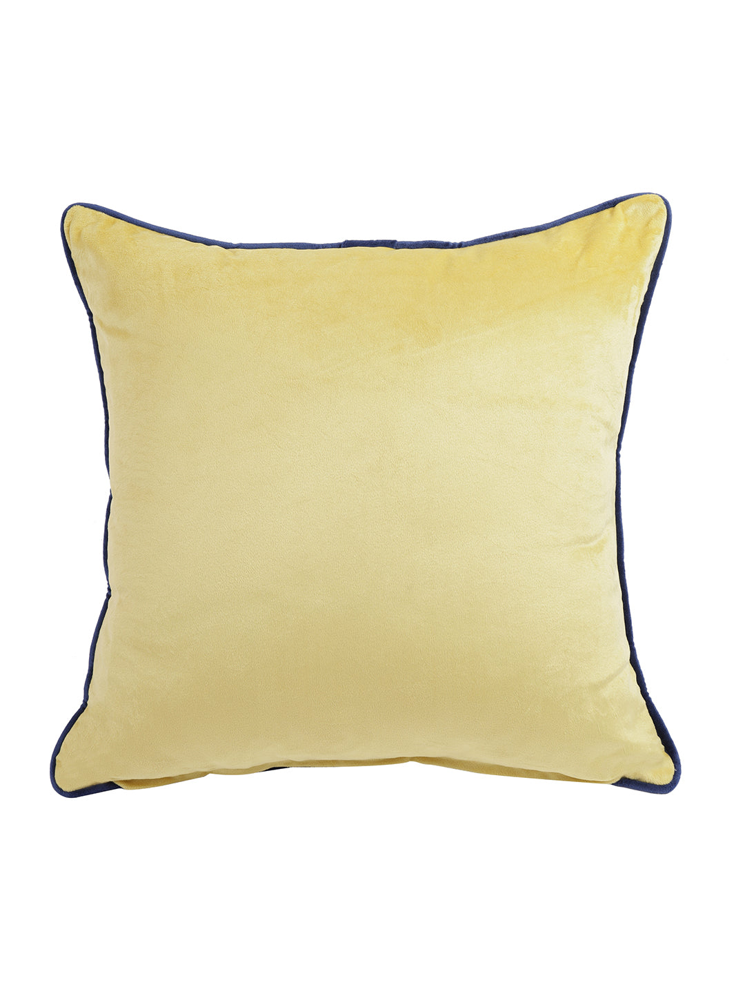 Eyda Velvet Yellow Color Cushion Cover Set of 2-18x18 Inch