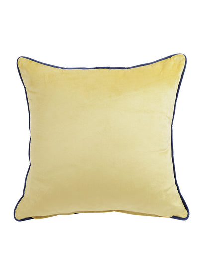 Eyda Velvet Yellow Color Cushion Cover Set of 2-18x18 Inch
