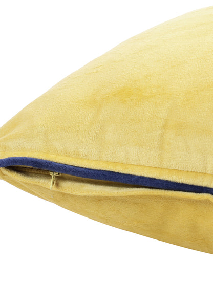 Eyda Velvet Yellow Color Cushion Cover Set of 2-18x18 Inch