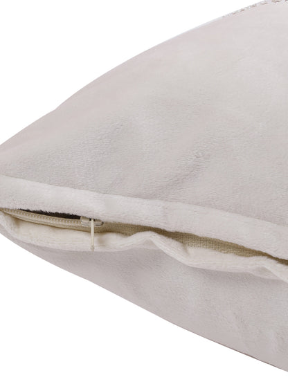 Eyda Velvet Ivory Color Beaded Cushion Cover Set of 2-18x18 Inch
