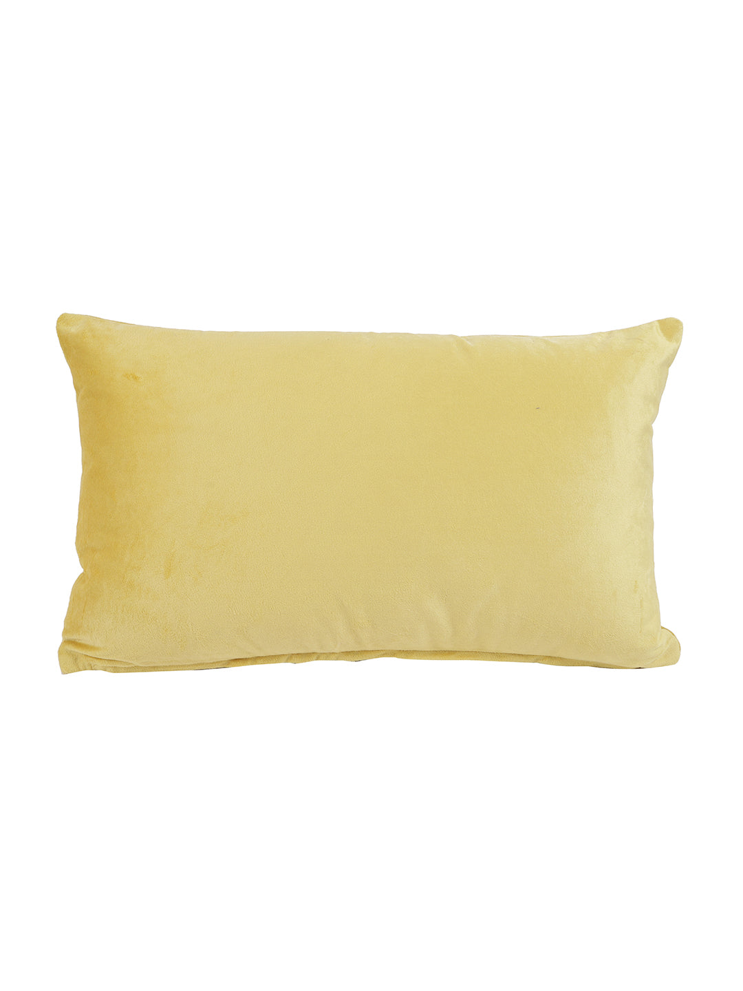Eyda Velvet Yellow Color Beaded Sequin Cushion Cover Set of 2-12x20 Inch