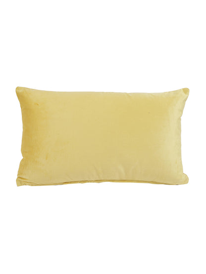 Eyda Velvet Yellow Color Beaded Sequin Cushion Cover Set of 2-12x20 Inch