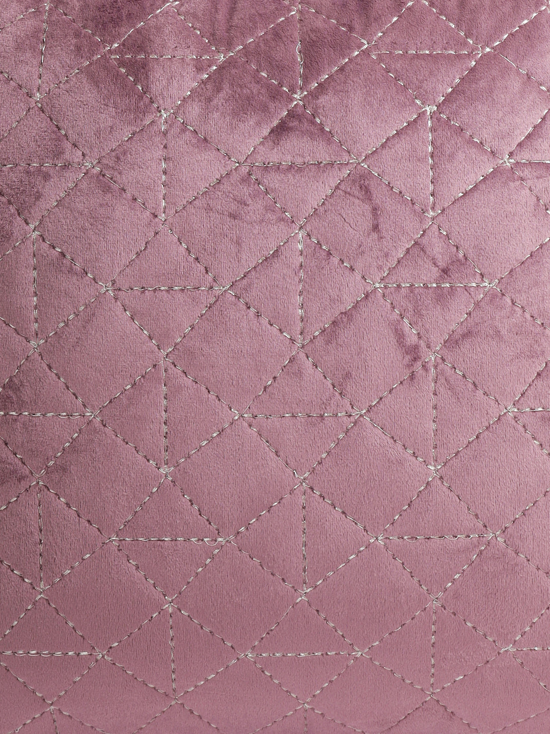 Eyda Super Soft Velvet Purple Color Set of 2 Quilted Cushion Cover-18x18 Inch