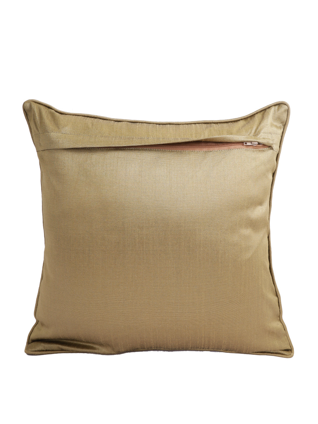 Eyda Red and Gold Embellished Set of 2 Cushion Cover-18x18 Inch