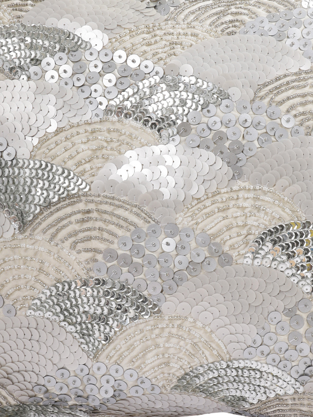 Eyda Silver Embellished Set of 2 Cushion Cover-16x16 Inch