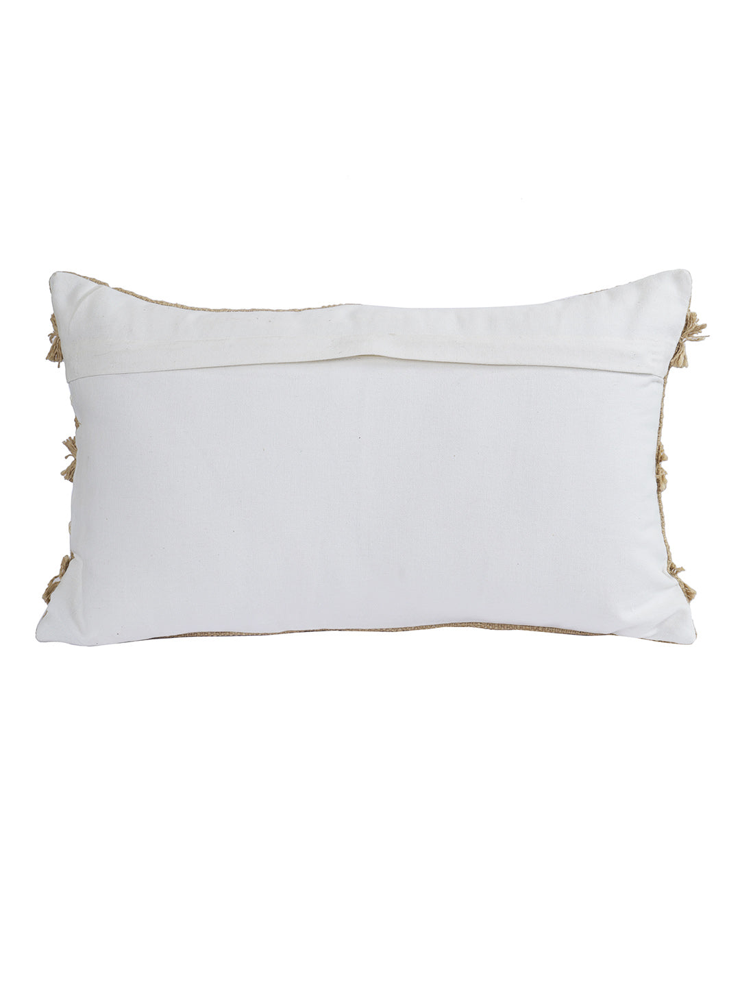 Eyda Set of 2 Khaki Color Cotton Cushion Cover-12x20 Inch